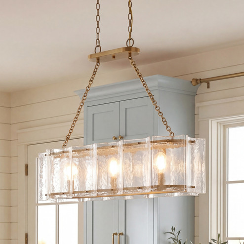 Genry 3-Light Linear Chandelier in Warm Brass (128|1-8203-3-322)