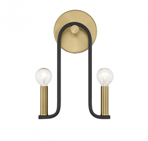 Archway 2-Light Wall Sconce in Matte Black with Warm Brass Accents (128|9-5531-2-143)