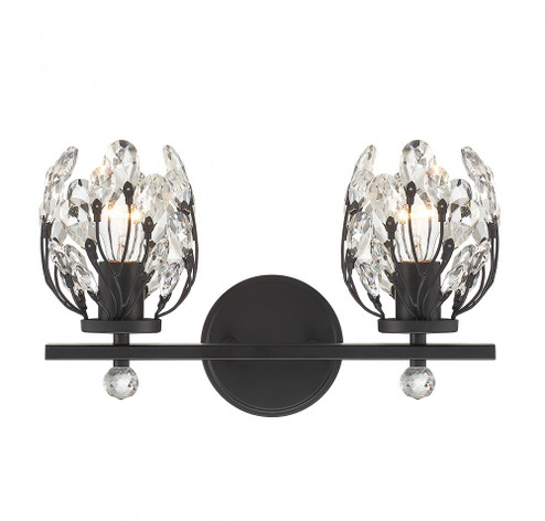Moreno 2-Light Bathroom Vanity Light in Matte Black (128|8-6601-2-BK)