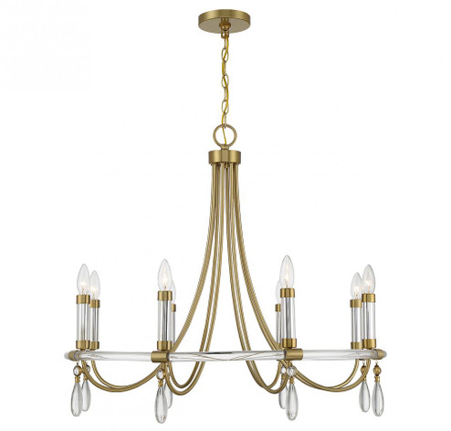 Mayfair 8-Light Chandelier in Warm Brass and Chrome (128|1-7718-8-195)