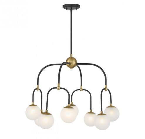 Couplet 8-Light Chandelier in Matte Black with Warm Brass Accents (128|1-6698-8-143)