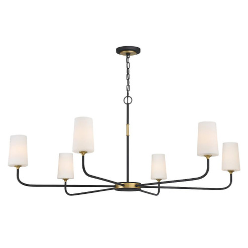 Niles 54'' Black Forged + Modern Gold Chandelier (205|NIL-70016-BF-MG)