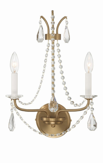 Karrington 2 Light Aged Brass Sconce (205|KAR-90902-AG-CL-MWP)