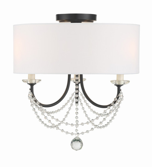 Delilah 3 Light Matte Black Semi Flush Mount (205|DEL-90803-MK_CEILING)