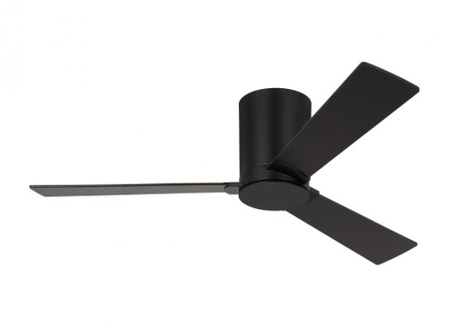 Rozzen 44-inch indoor/outdoor Energy Star hugger ceiling fan in midnight black finish (6|3RZHR44MBK)