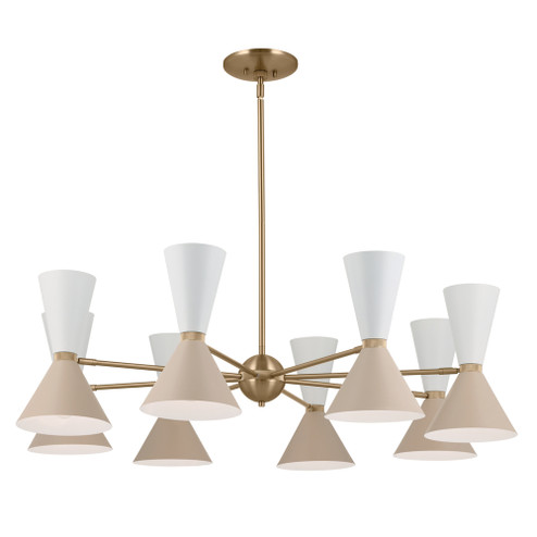 Phix 48.75 Inch 16 Light Chandelier in Champagne Bronze with Greige and White (2|52567CPZGRG)