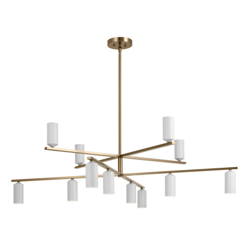Gala 55.75 Inch 12 Light Chandelier in Champagne Bronze with White (2|52533CPZWH)