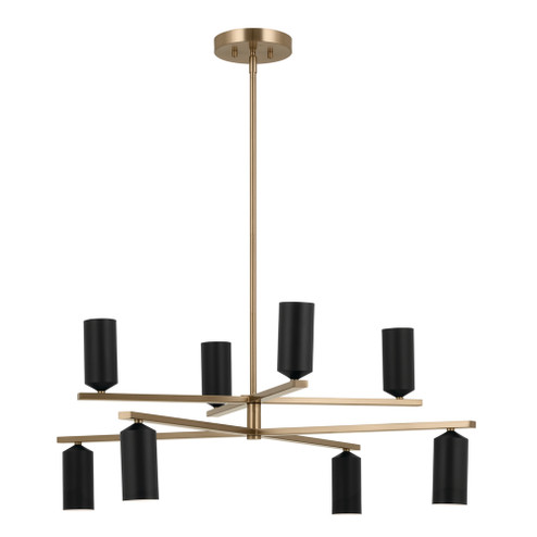 Gala 36 Inch 8 Light Chandelier in Champagne Bronze with Black (2|52532CPZBK)
