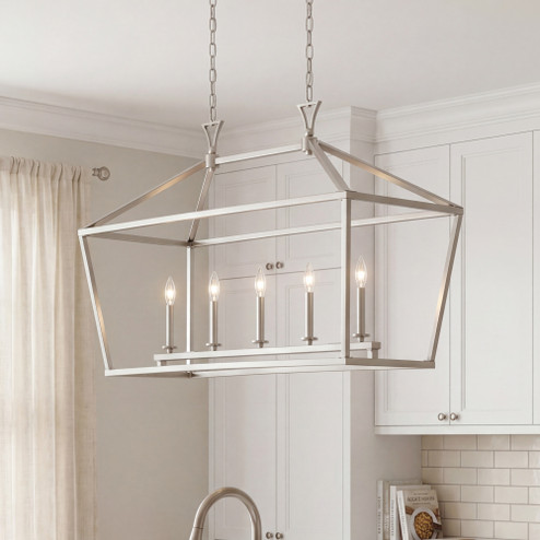 Townsend 5-Light Linear Chandelier in Satin Nickel (128|1-424-5-SN)