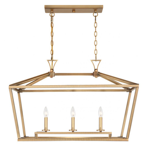 Townsend 3-Light Linear Chandelier in Warm Brass (128|1-423-3-322)