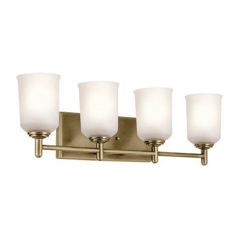 Shailene 29.75'' 4-Light Vanity Light with Clear Satin Etched Glass in Natural Brass (2|45575NBR)