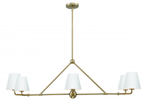 Xavier 6 Light Vibrant Gold + White Chandelier (205|XAV-B9306-VG-WH)