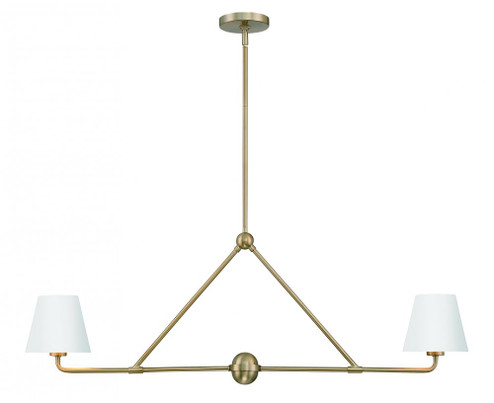 Xavier 2 Light Vibrant Gold + White Chandelier (205|XAV-B9302-VG-WH)