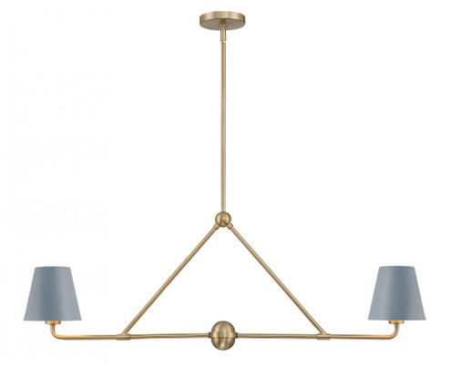 Xavier 2 Light Vibrant Gold + Blue Chandelier (205|XAV-B9302-VG-BL)