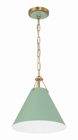 Xavier 1 Light Vibrant Gold + Green Mini Pendant (205|XAV-B8301-VG-GR)