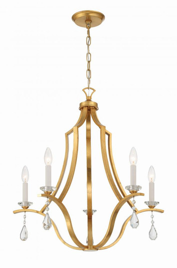 Perry 5 Light Antique Gold Chandelier (205|PER-10405-GA)