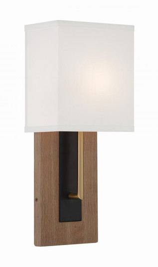 Brent 1 Light Matte Black + Vibrant Gold Sconce (205|BRE-A3633-MK-VG)