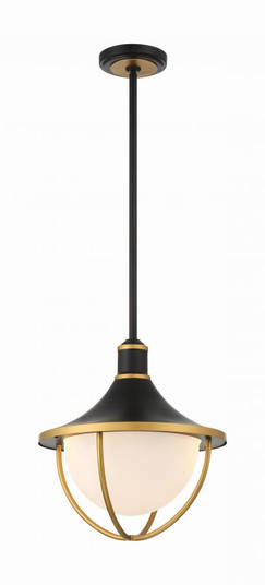 Atlas 16.5'' Matte Black + Textured Gold Outdoor Pendant (205|ATL-705-MK-TG)