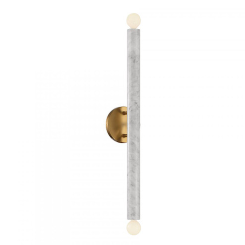 Callaway 2-Light Wall Sconce in White Marble with Warm Brass (128|9-2901-2-264)
