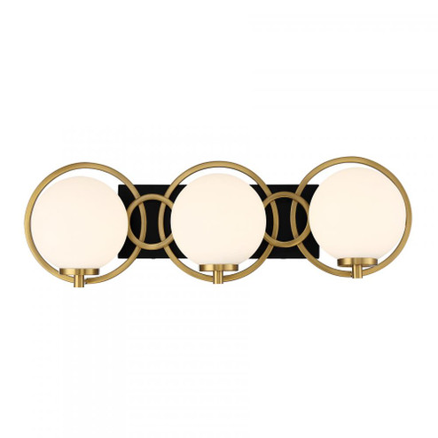 Alhambra 3-Light Bathroom Vanity Light in Matte Black with Warm Brass (128|8-6180-3-143)