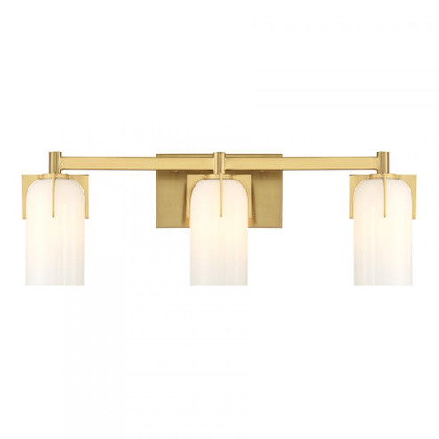 Caldwell 3-Light Bathroom Vanity Light in Warm Brass (128|8-4128-3-322)