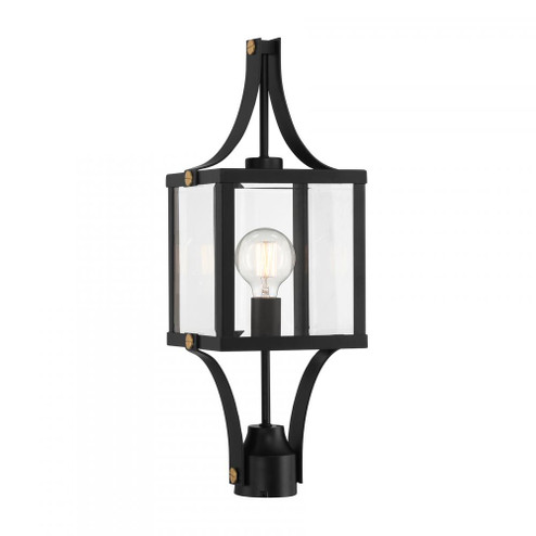Raeburn 1-Light Outdoor Post Lantern in Matte Black and Weathered Brushed Brass (128|5-476-144)