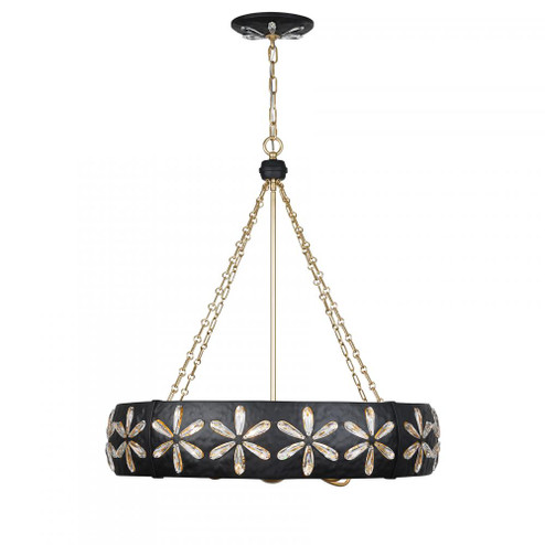 Venice 6-Light Chandelier in Metropolis Black and Gold by Breegan Jane (128|1-2493-6-104)