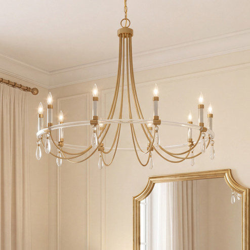 Mayfair 10-Light Chandelier in Warm Brass and Chrome (128|1-7712-10-195)