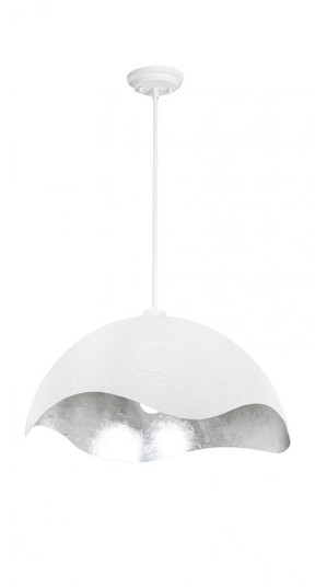 1 Light Pendant in Textured White with Silver Leaf Inside (77|P1915-736)