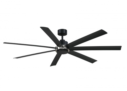 Pendry 72 inch Indoor/Outdoor Smart Ceiling Fan - Black with Brushed Nickel Accent and Black Blades (90|FPD6872BLBN)