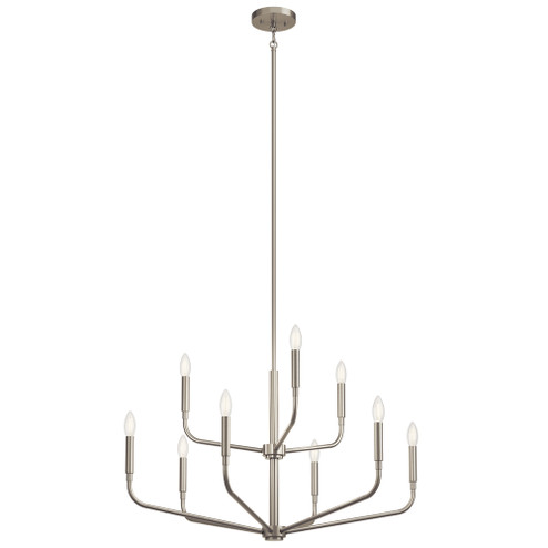 Madden 32 Inch 9 Light 2-Tier Chandelier in Brushed Nickel (2|52720NI)