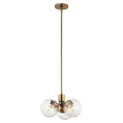 Silvarious 16.5 Inch 3 Light Convertible Pendant with Clear Crackled Glass in Champagne Bronze (2|52700CPZ)
