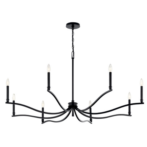 Malene 52 Inch 8 Light Chandelier in Black (2|52697BK)