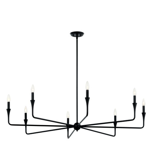 Alvaro 50 Inch 8 Light Chandelier in Black (2|52691BK)