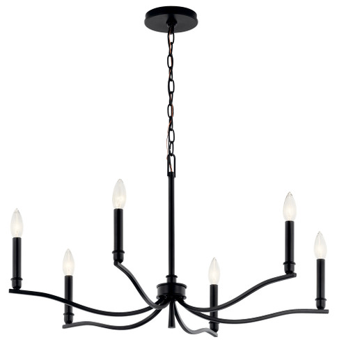 Malene 32 Inch 6 Light Chandelier in Black (2|52695BK)