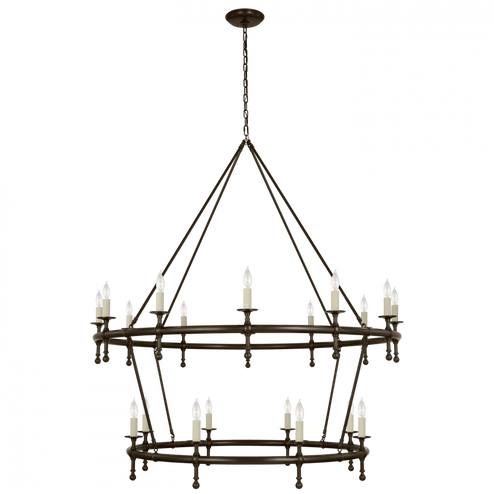 Classic 54'' Two-Tier Ring Chandelier (279|CHC 5825BZ)