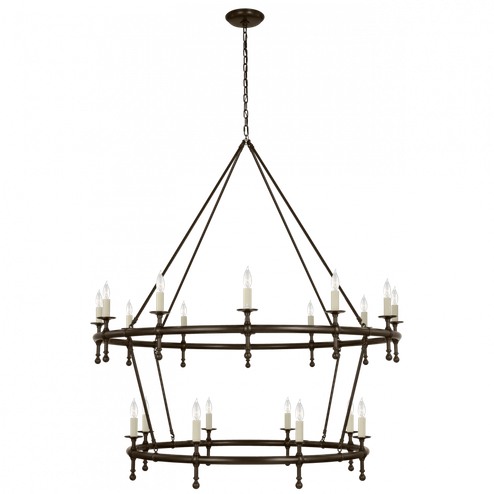 Classic 54'' Two-Tier Ring Chandelier (279|CHC 5825BZ)