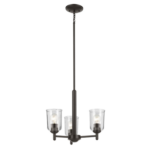 Shailene 15.25'' 3-Light Mini Chandelier with Clear Glass in Olde Bronze (2|43670OZCLR)