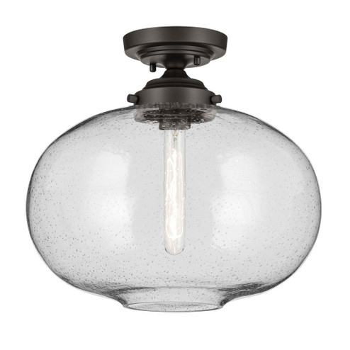 Avery 14.5'' 1-Light Flush Mount with Clear Seeded Glass in Olde Bronze (2|43913OZ)