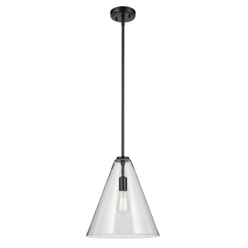 Everly 15.5'' 1-Light Cone Pendant with Clear Glass in Black (2|42200BK)