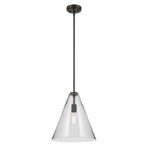 Everly 15.5'' 1-Light Cone Pendant with Clear Seeded Glass in Olde Bronze (2|42200OZCS)