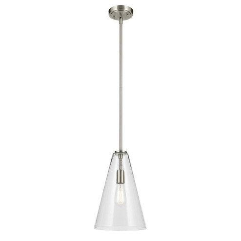 Everly 15.25'' 1-Light Cone Pendant with Clear Glass in Brushed Nickel (2|42199NI)