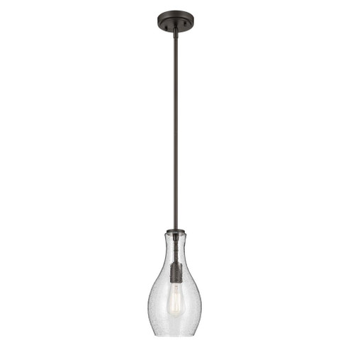 Everly 13.75'' 1-Light Bell Pendant with Clear Seeded Glass in Olde Bronze (2|42456OZCS)