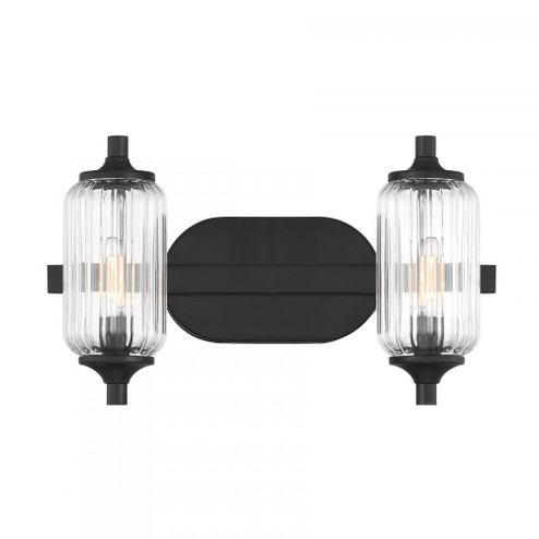 Holton 2-Light Bathroom Vanity Light in Matte Black (128|8-3024-2-BK)