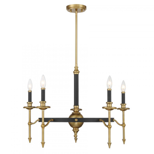 Consulate 5-Light Chandelier in Matte Black and Warm Brass (128|1-9511-5-143)