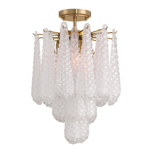 Ollie 14.25'' Aged Brass Semi Flush Mount (205|OLL-6004-AG-CL_CEILING)