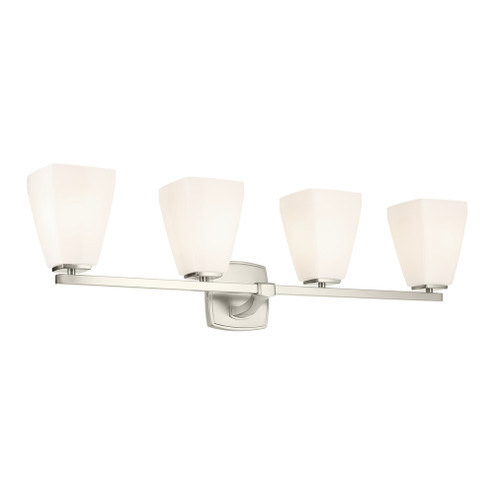Marant 33.25'' 4-Light Vanity Light with Opal Glass in Brushed Nickel (2|55217NI)