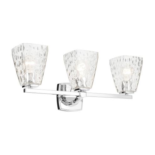 Marant 23.75'' 3-Light Vanity Light with Clear Water Glass in Chrome (2|55216CHWTR)