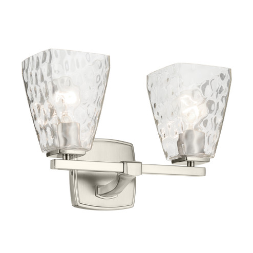 Marant 14.25'' 2-Light Vanity Light with Clear Water Glass in Brushed Nickel (2|55215NIWTR)