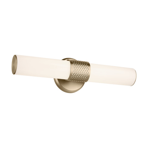Sashi 18'' Bath Bar Small LED with White Glass in Champagne Bronze (2|55191CPZLED)